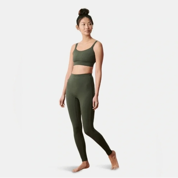 ADAY Women's Green Matching Athletic Set Brakes Off Leggings Lighten Up Bra Smal - Picture 1 of 13